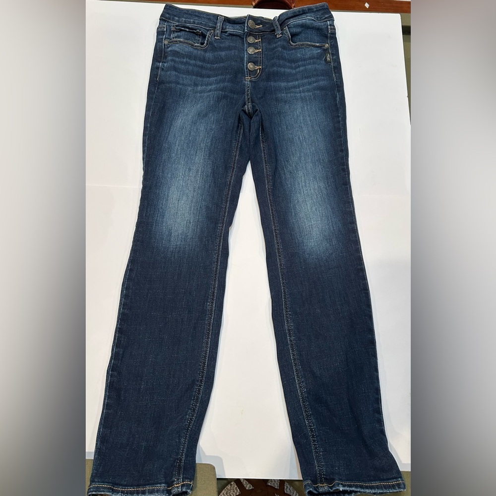 Silver Jeans High Rise Dark Blue Denim Boot Cut 31/31 Suki Skinny